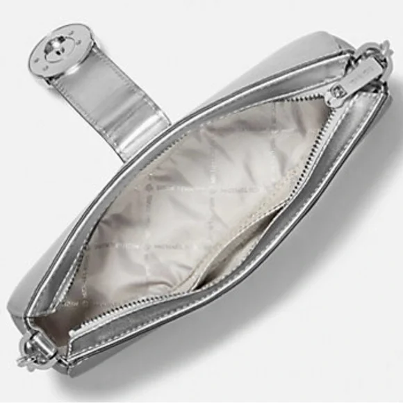 NWT Michael Kors Beautiful Shimmering Carmen Small Metallic Shoulder Bag - Picture 4 of 11